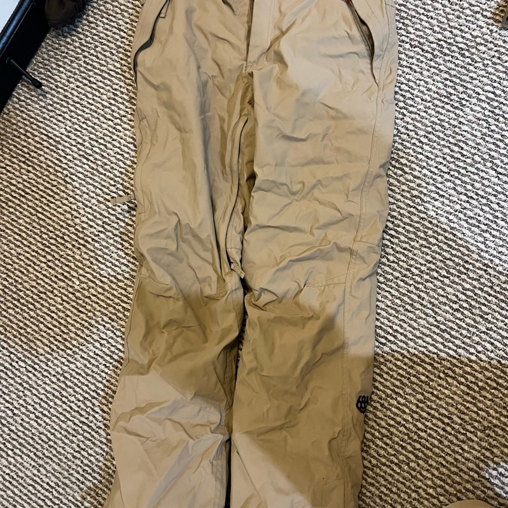 Mens 686 tan snowboard pants small standard shell